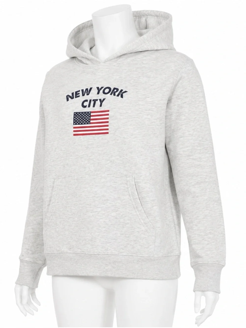 New York City Flag Hoodie - Light Heather Grey